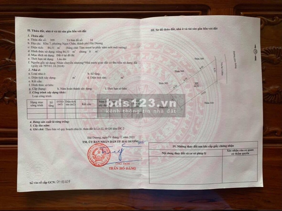 Bán đất chia lô đường Nguyễn Đình Chiểu, TP HD, 84.51m2, mt 6.51m, đường rộng, giá cực tốt
