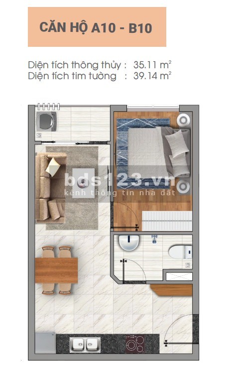 Chính chủ kẹt tiền cần bán lại căn hộ 39m2 tại Vista Riverside, giá 1.070, hỗ trợ vay 70%