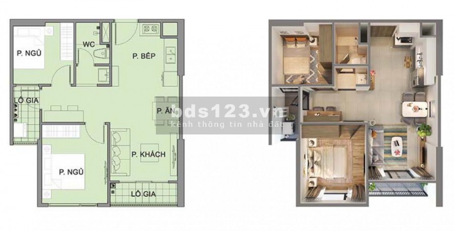 Cần bán nhanh căn 2 phòng ngủ 1 vệ sinh giá 2,176 tỷ dự án Vinhomes Smart City.