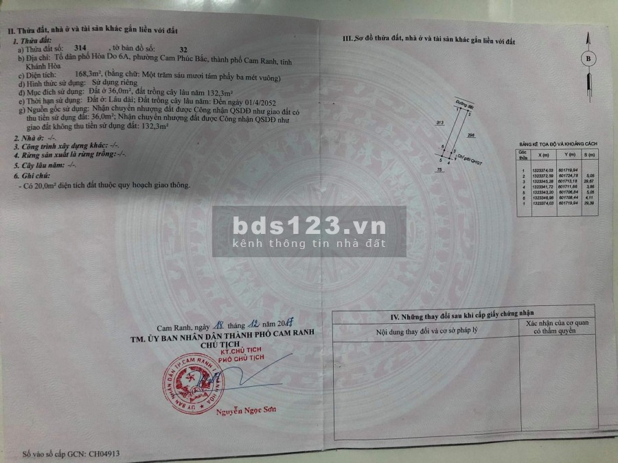 ĐẤT CHÍNH CHỦ CAM RANH GẦN CHỢ SỐ 9 1KM, GẦN SÂN BAY 7KM