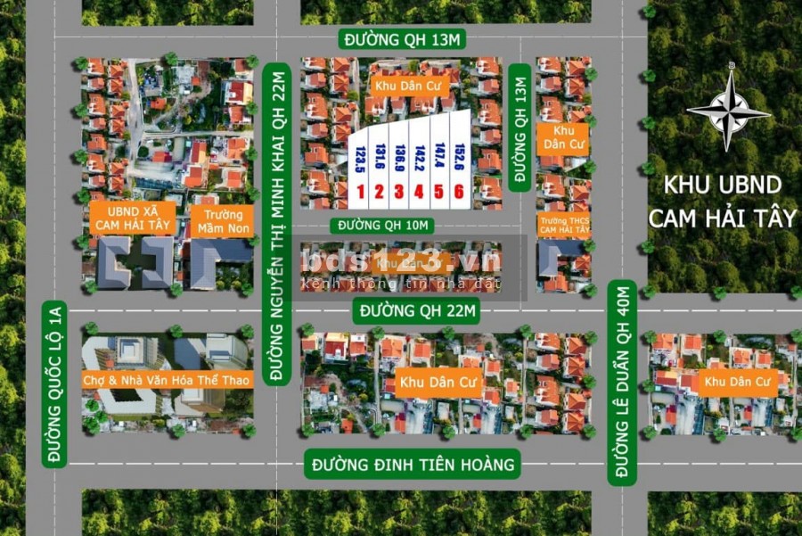 Đất đẹp full thổ sát UBND xã Cam Hải Tây, cách Quốc Lộ 1A chỉ 300m