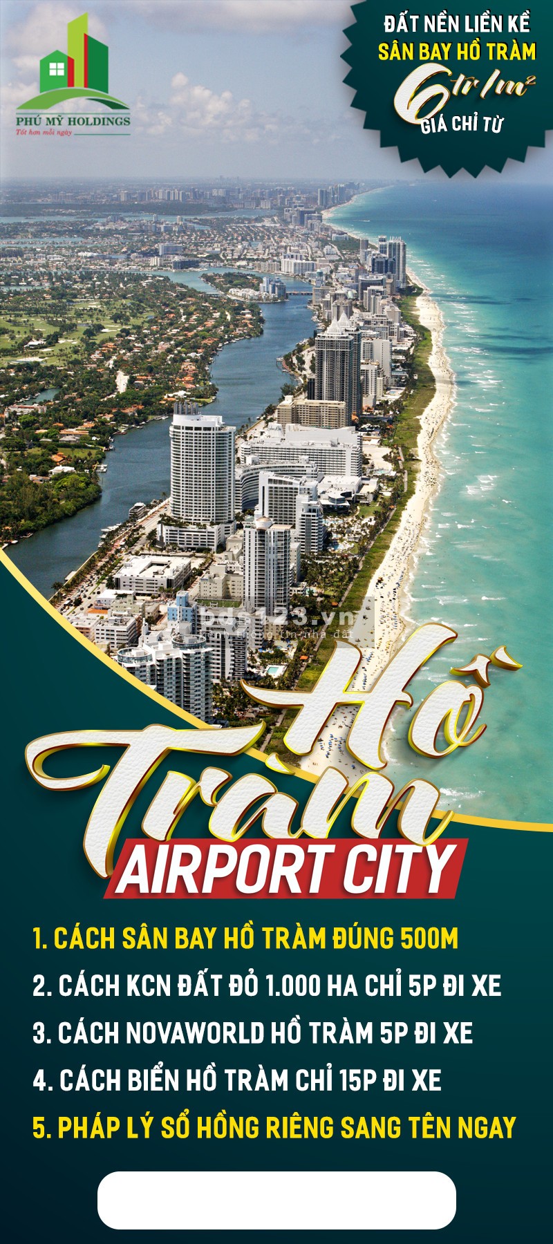 Đất Sân Bay Lộc An cho nhà đầu tư tài chính dưới 1 tỷ, cơ hội lướt sóng đến cuối năm 20%