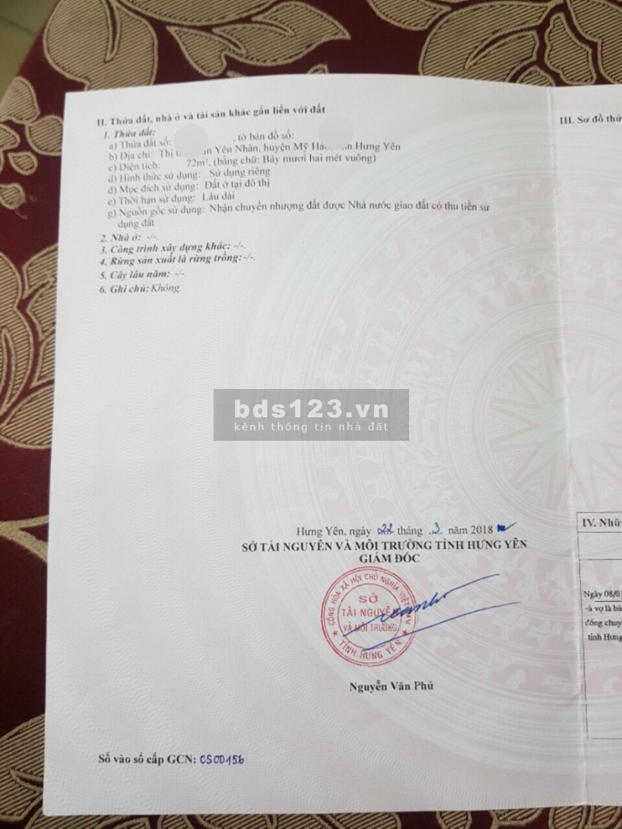 Chính chủ bán lô siêu vip trung tâm Mỹ Hào, mt 6m chỉ hơn 2tỷ