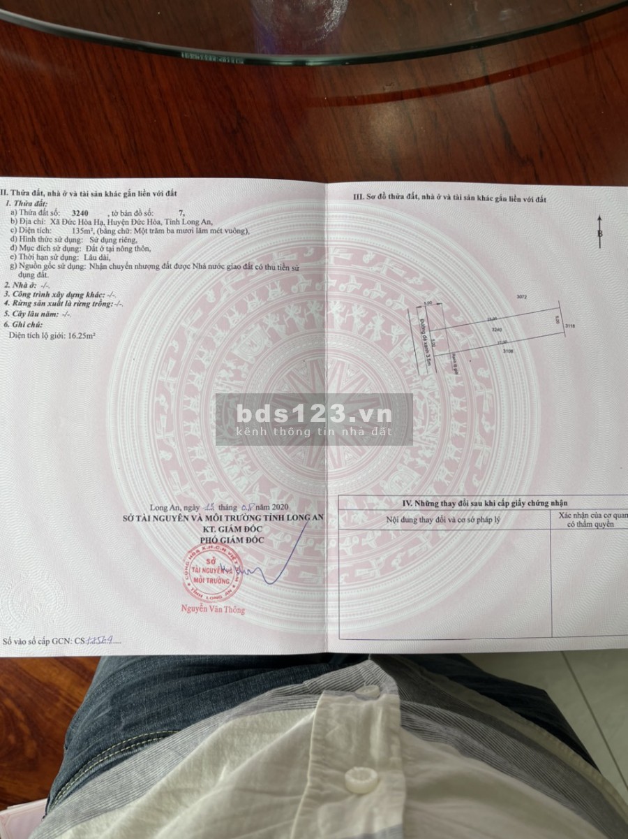 Bán Gấp Đất Thổ Cư Huyện Đức Hòa 352m²