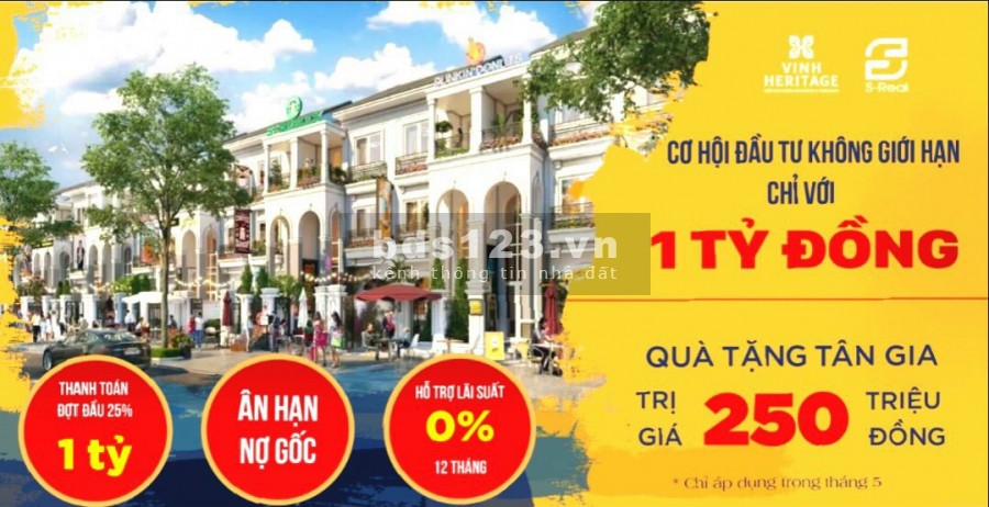 Mở Bán Shophouse Mặt Đường 21m Dự Án Vinh Heritage