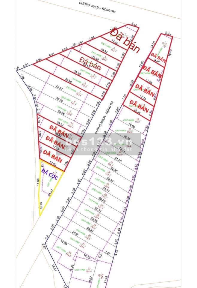 Bán 2 lô liên kế KCN Đất Đỏ-sổ đỏ thổ cư riêng từng nền 100m2