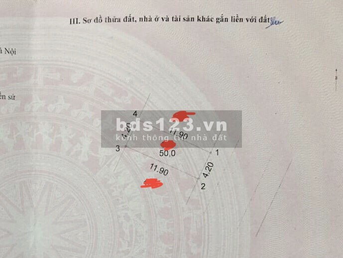 Chính chủ cần bán lô đất dịch vụ tại cổng chợ Xa La 50m2 mặt tiền 4,2m giá 6,55 tỷ