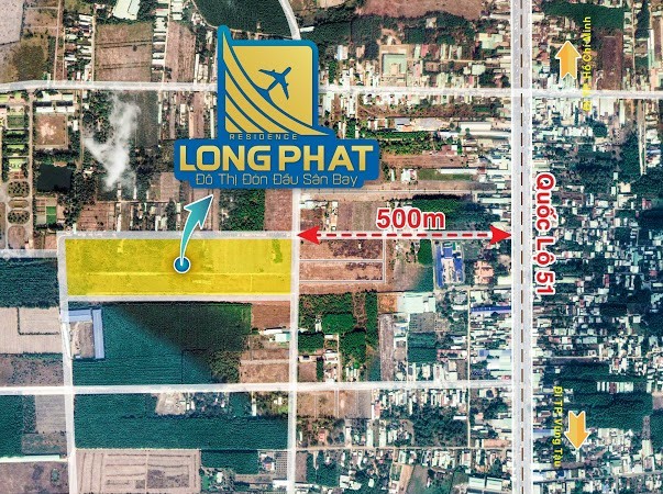 Chính thức nhận booking dự án Long phát residen, cách quốc lộ 51 500m, cách trạm tru phí long phước 1km.