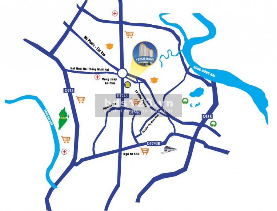 Căn hộ 2 phòng ngủ giá rẻ nhất ở Thuận An, Dĩ an, Bình Dương