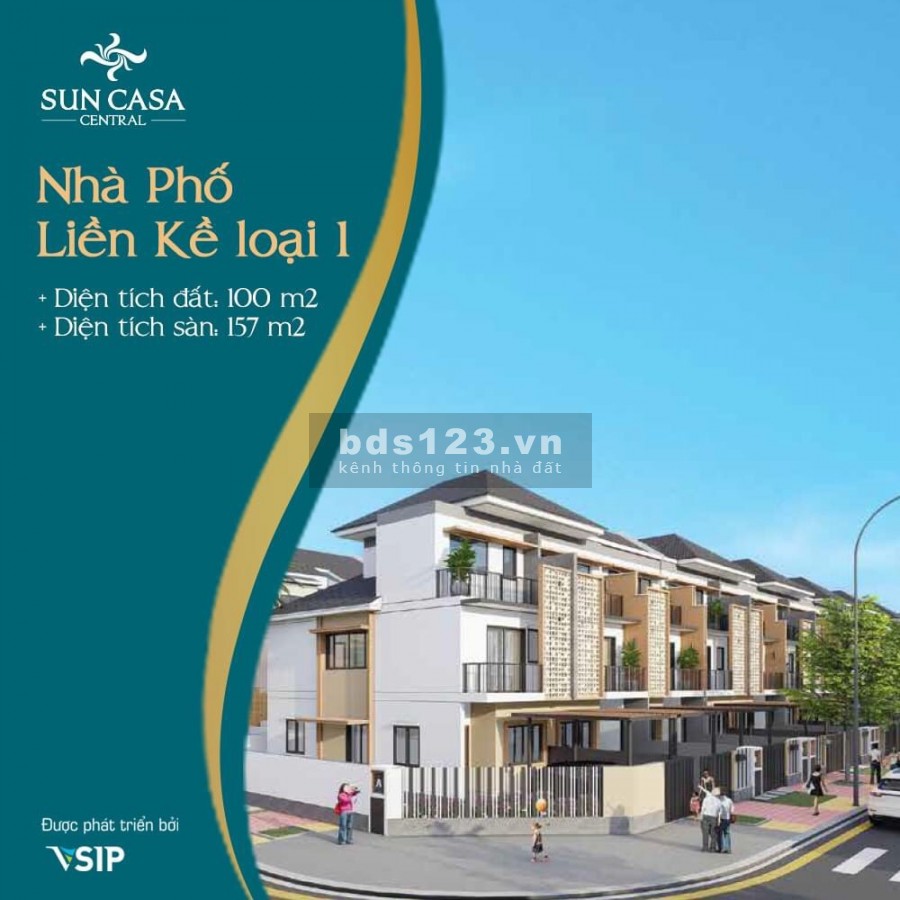 Nhà Liền Kề 1 Trệt 2 Lầu Dự Án SunCaSa CenTral Vsip2
