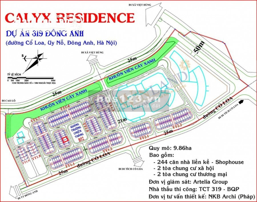 Bán siêu phẩm liền kề nhà phố trấn thị Đông Anh dự án Calyx Residence, pháp lý chuẩn