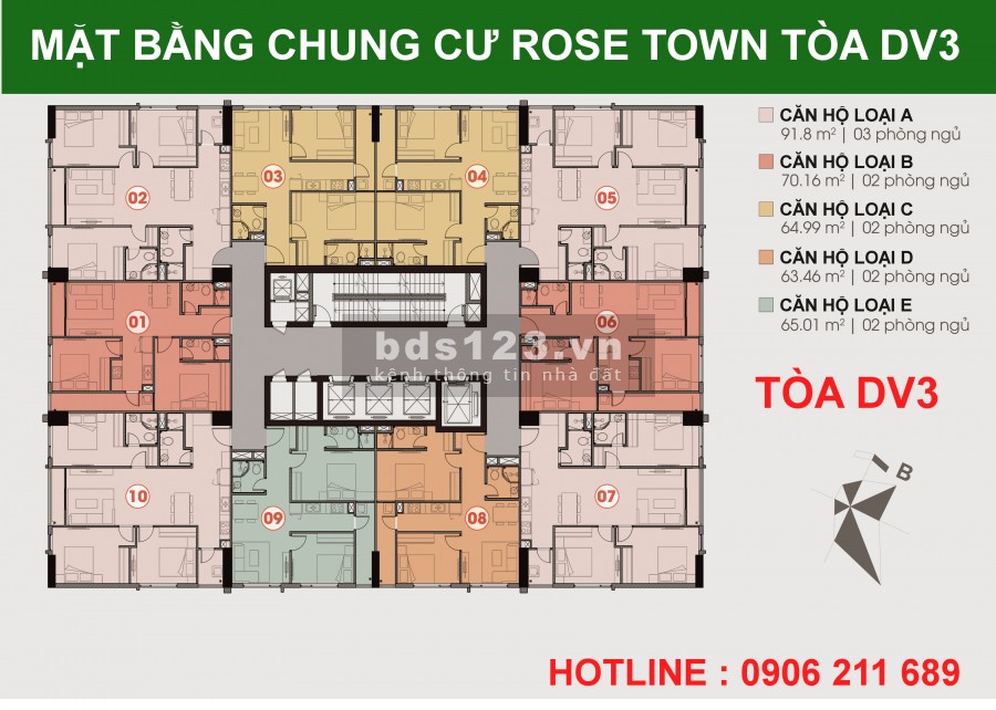 Cần bán nhanh căn 3 phòng ngủ giá 2,7xx tỷ dự án ROSE TOWN