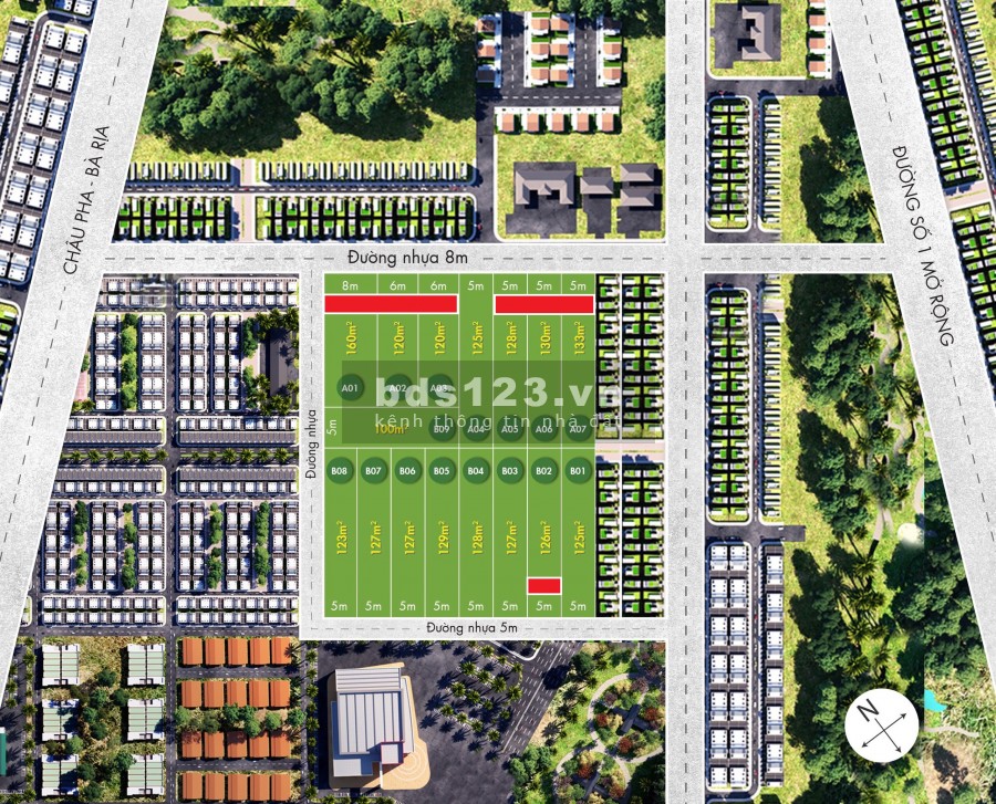 Đất Thị xã Phú Mỹ 125m2, đã có sổ đỏ riêng từng nền, giá gốc đầu tư