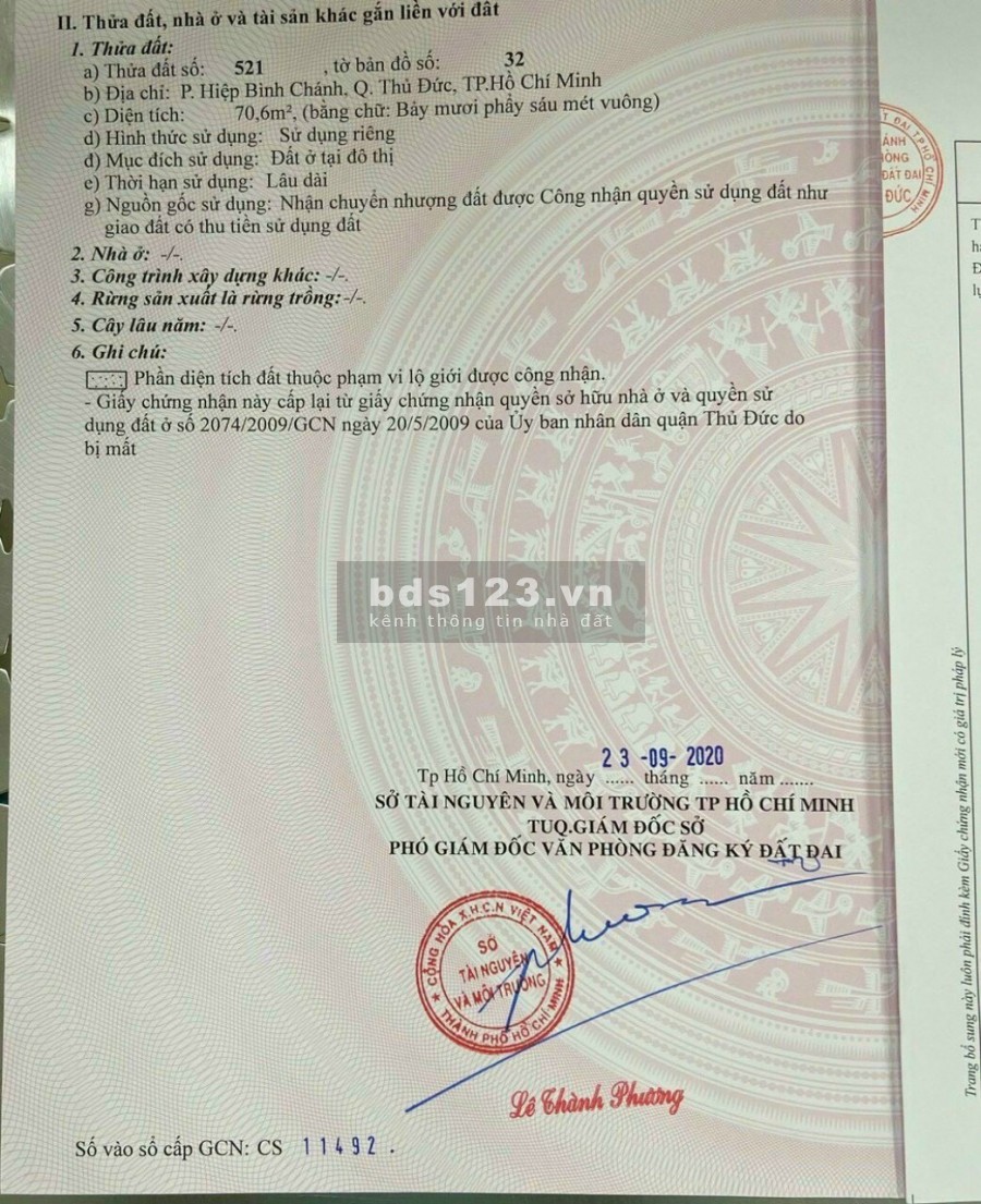 Đất đẹp đường 51 hiệp bình chánh , dt 71m2 , giá 3.98 tỷ