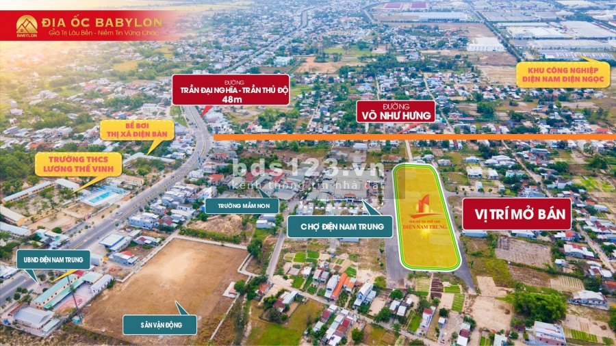TRẢ TRƯỚC 250 TRIỆU CÓ NGAY SỔ ĐỎ LÔ ĐẤT MẶT TIỀN CHỢ ĐIỆN NAM TRUNG - QUẢNG NAM
