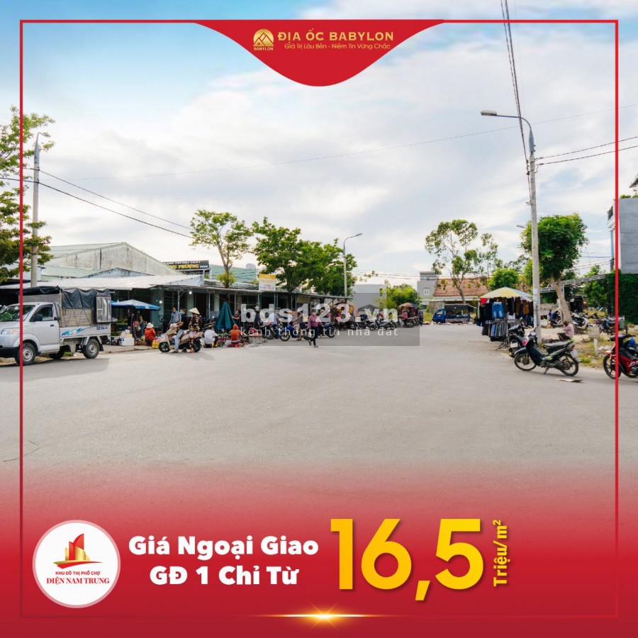 TRẢ TRƯỚC 250 TRIỆU CÓ NGAY SỔ ĐỎ LÔ ĐẤT MẶT TIỀN CHỢ ĐIỆN NAM TRUNG - QUẢNG NAM