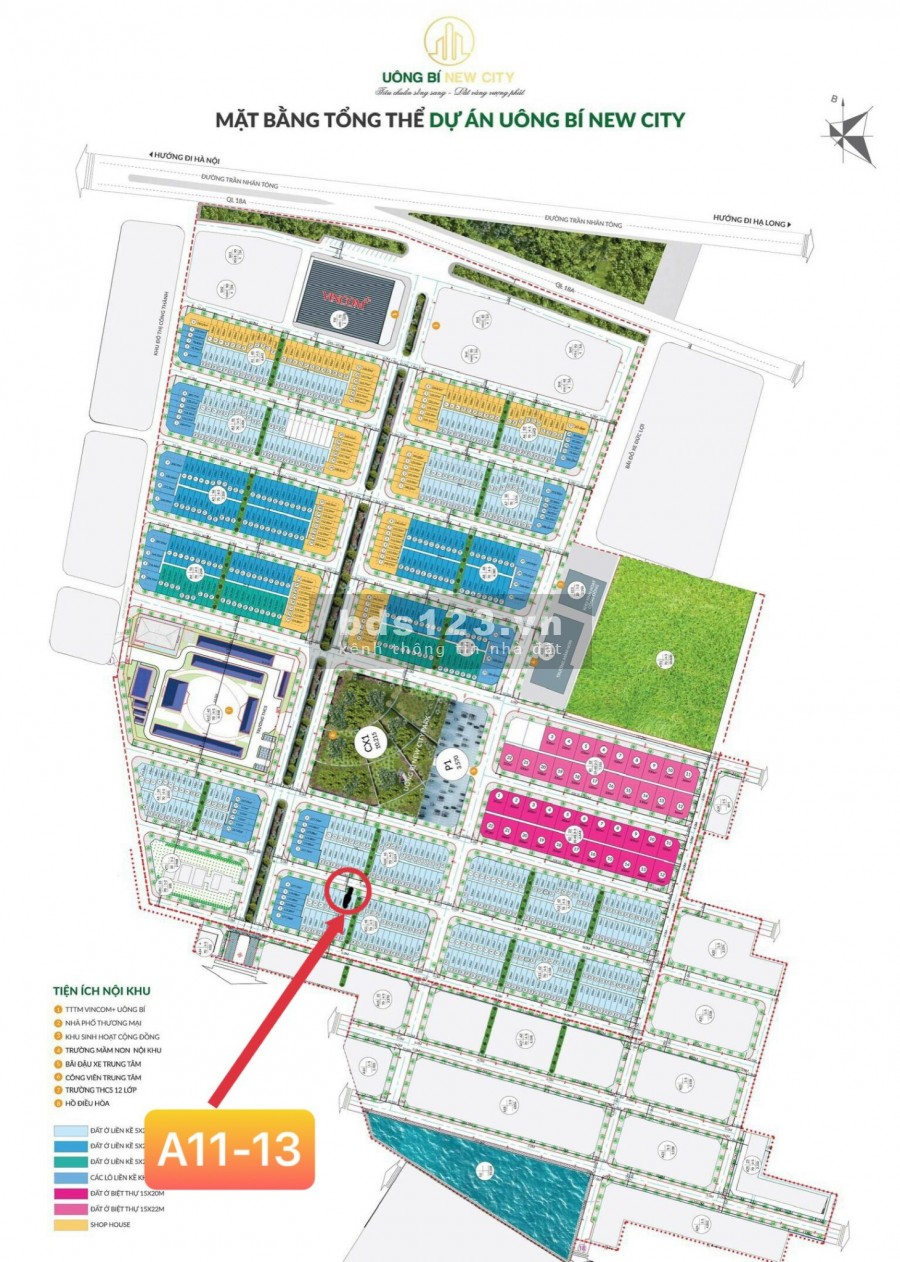 CẦN BÁN GẤP LÔ A11 DỰ ÁN NEW CITY UÔNG BÍ GIÁ 18 TRIỆU/M2 0849271084