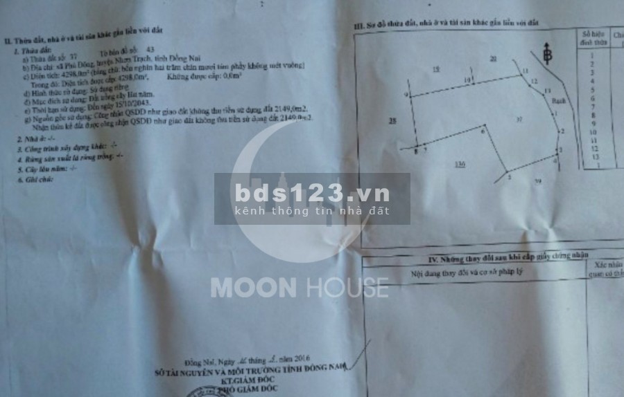 Bán đất xã Phú Đông huyện Nhơn Trạch mặt tiền đường cầu Cát Lái LH 0907016378