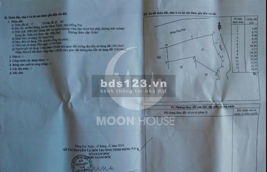 Bán đất xã Phú Đông huyện Nhơn Trạch mặt tiền đường cầu Cát Lái LH 0907016378