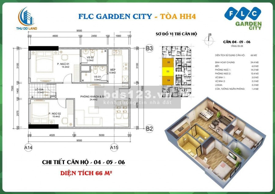 Bán căn chung cư cao cấp dự án FLC garden city
