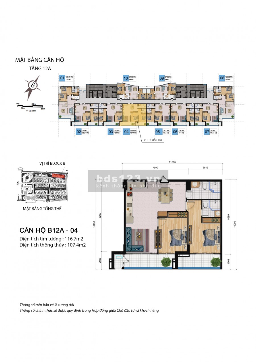 Căn 12A-04,06 (110m2), Tâng Cao Nhất, View Biển, Giá 4.4 tỷ, Vay 70%, Full Nội Thất, Chiết Khấu 6%