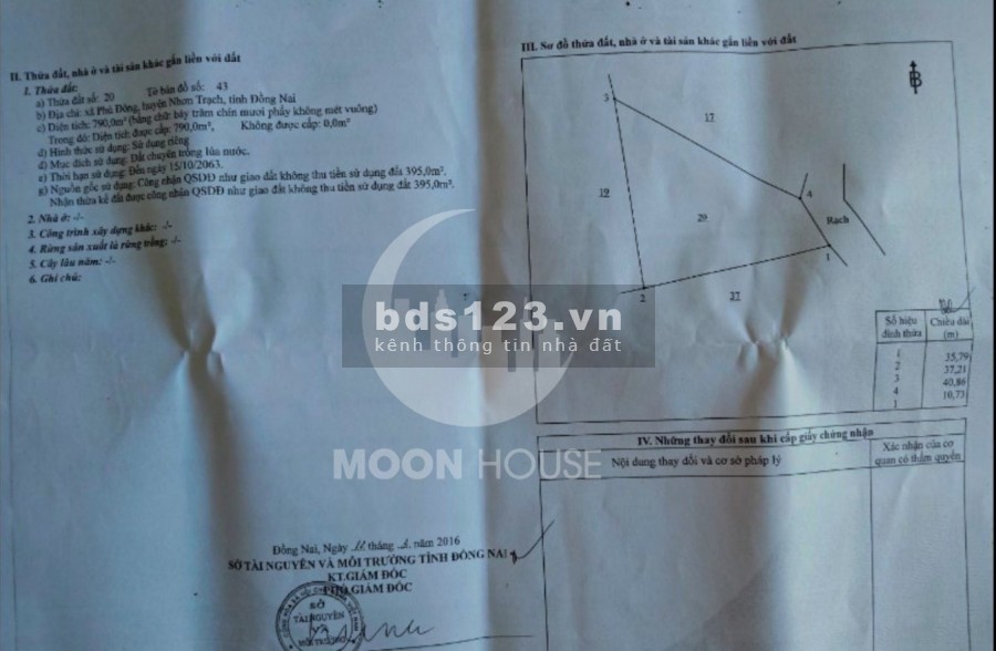 Bán đất xã Phú Đông huyện Nhơn Trạch mặt tiền đường cầu Cát Lái LH 0907016378