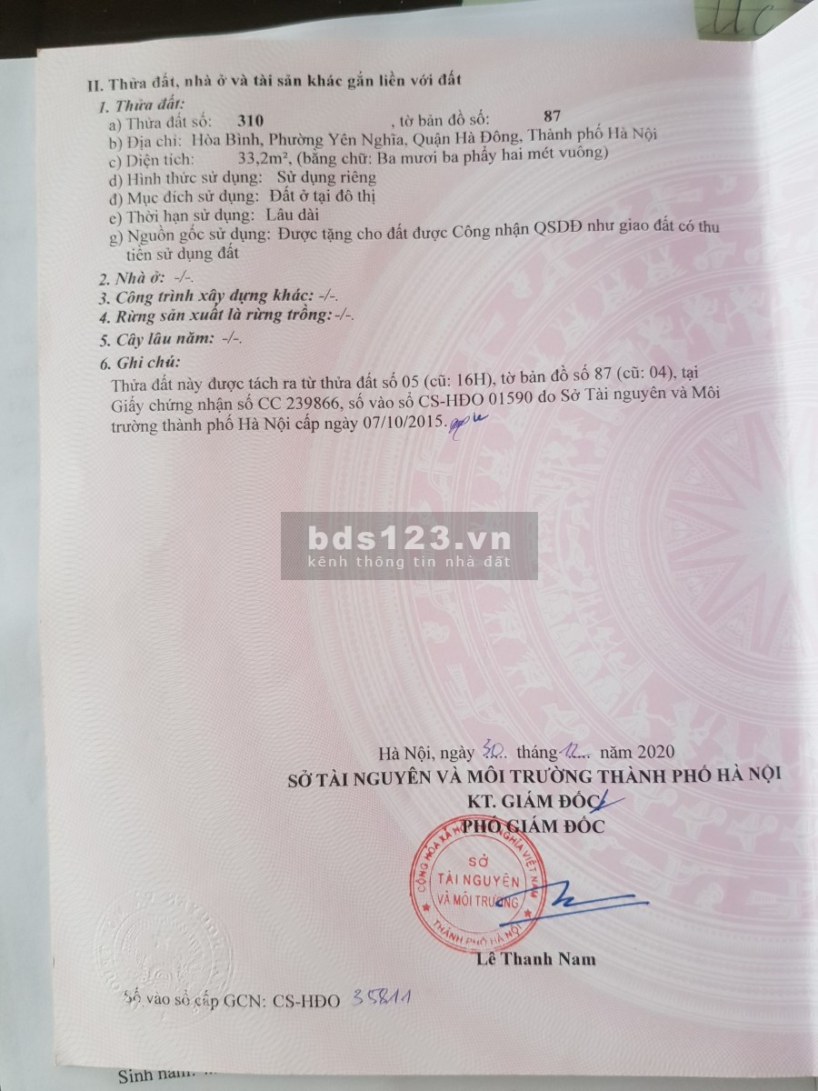 Đất mặt ngõ 15 Hòa Bình, Yên Nghĩa, Hà Đông