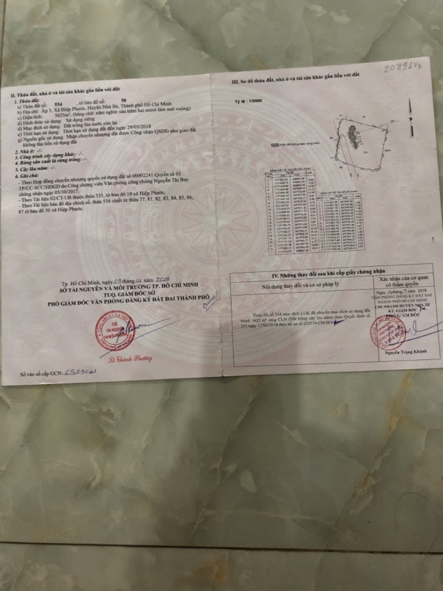 CHỦ NHÀ HẾT MẶN MÀ THÀNH PHỐ BÁN HẾT NGUYÊN LÔ ĐẤT VỀ QUÊ NGAY XÃ HIỆP PHƯỚC, HUYỆN NHÀ BÈ, DT 5625m² SHR