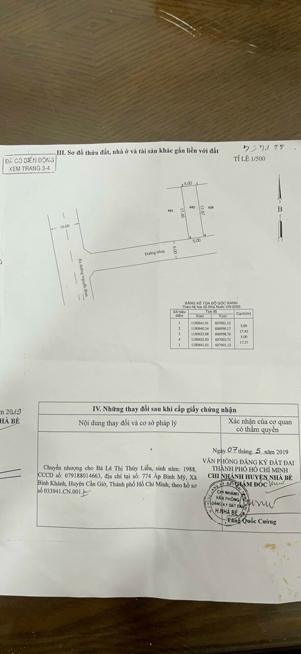 Bán nền đất thồ cư 87,1 m2 ngay khu trung tâm hành chính Huyện Nhà Bè. 3,75 tỷ