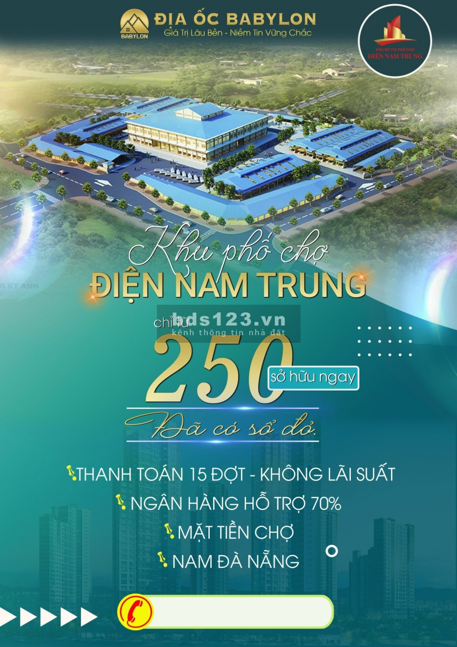 Sỡ hữu đất nền phố chợ chỉ 250 triệu trả trước