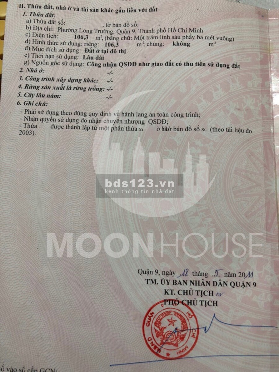 Hẻm ô tô vào tận lô đất, khu dân cư ổn định - Phường Long Trường, Thủ Đức
