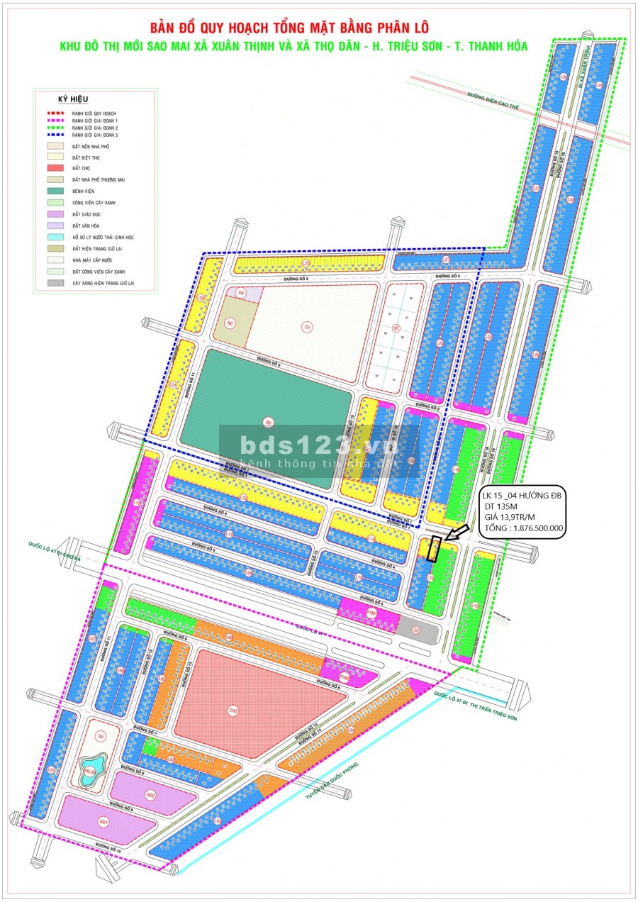 Bán 2 suất ngoại gia tại dự án Sao Mai, Thanh Hoá, giá chỉ từ 1.6 tỷ, lh 0984523989