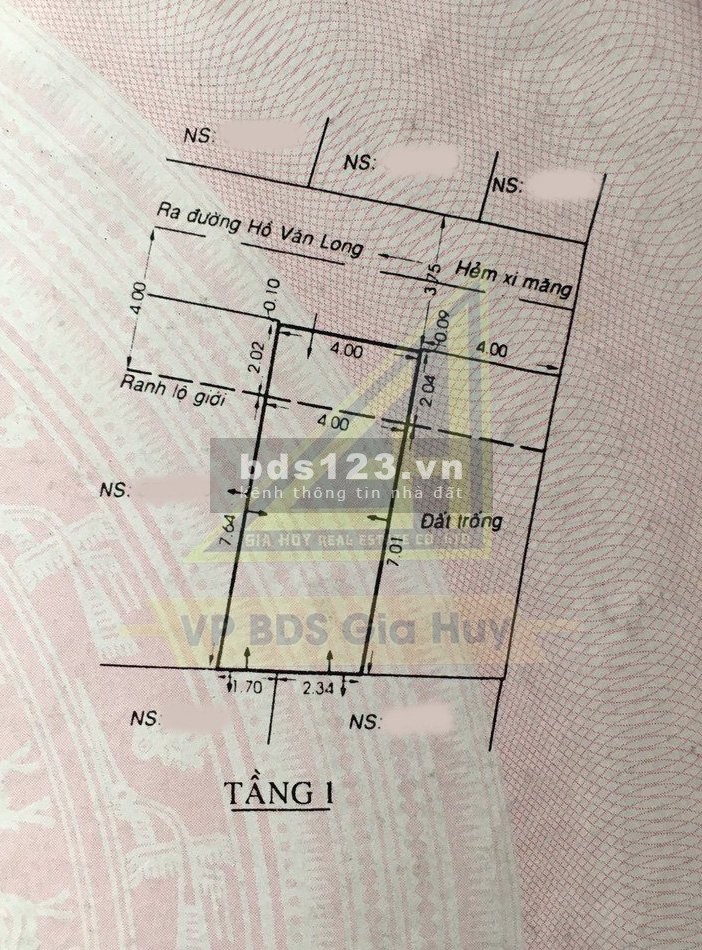 Bán nhà hẻm đường Hồ Văn Long, kp3, phường Tân Tạo, quận Bình Tân
