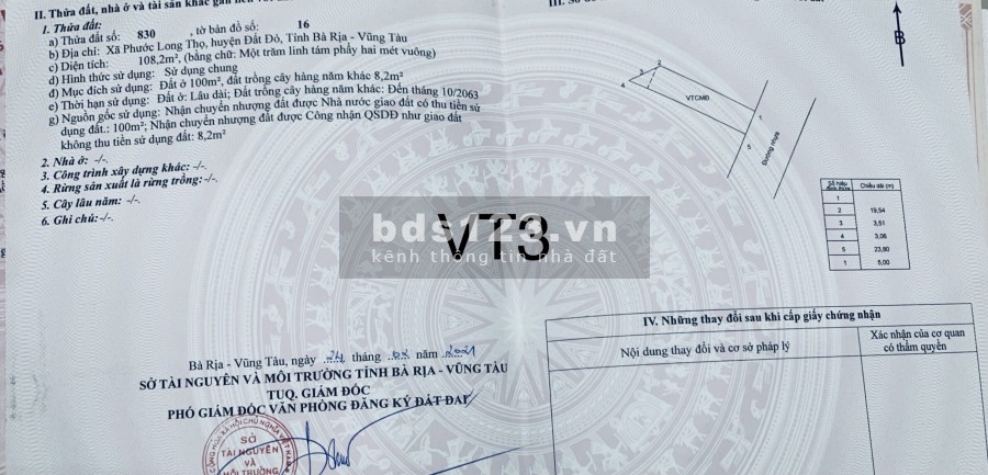 BÁN ĐẤT NÊN KCN ĐẤT ĐỎ " HOT NHẤT BRVT"
