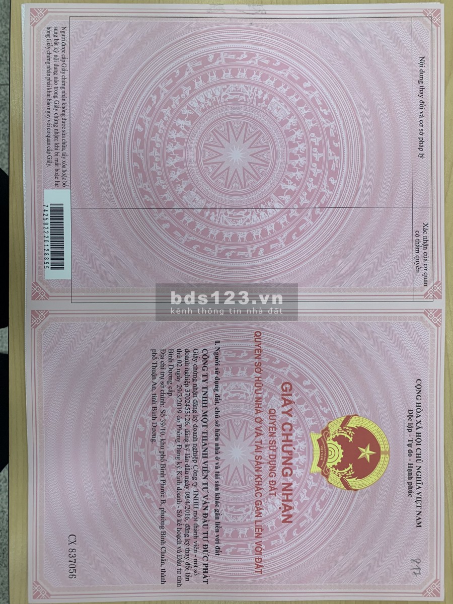 Đất tốt giá rẻ lợi nhuận cao, thổ cư 100%, sổ hồng riêng, thanh toán 50% xây dựng ngay