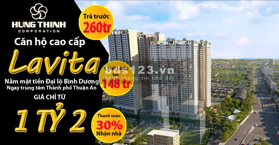 Bán Căn hộ Lavita Thuận An, Bình Dương QL 13 giá từ 1 tỷ 2