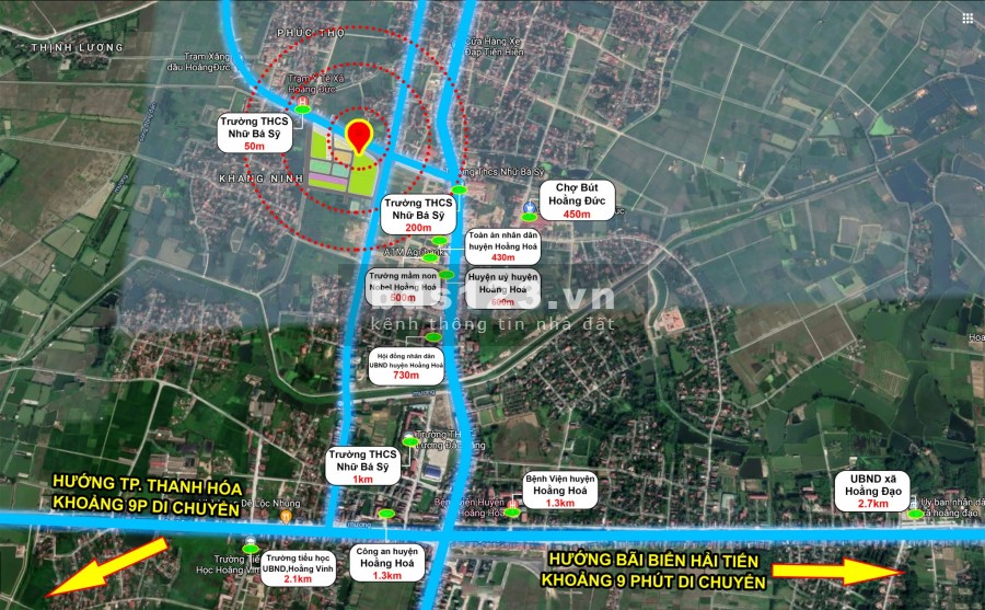 Bán lô góc tại khu đất đấu giá Hoằng Hóa gần bãi biển Hải Tiến, mặt đường quốc lộ 10.