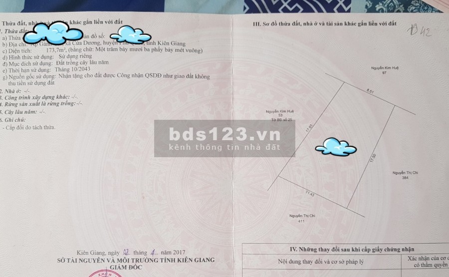 Bán đất ở chính chủ rộng 173m2, giá 1.75 tỷ, cửa Dương, Phú Quốc