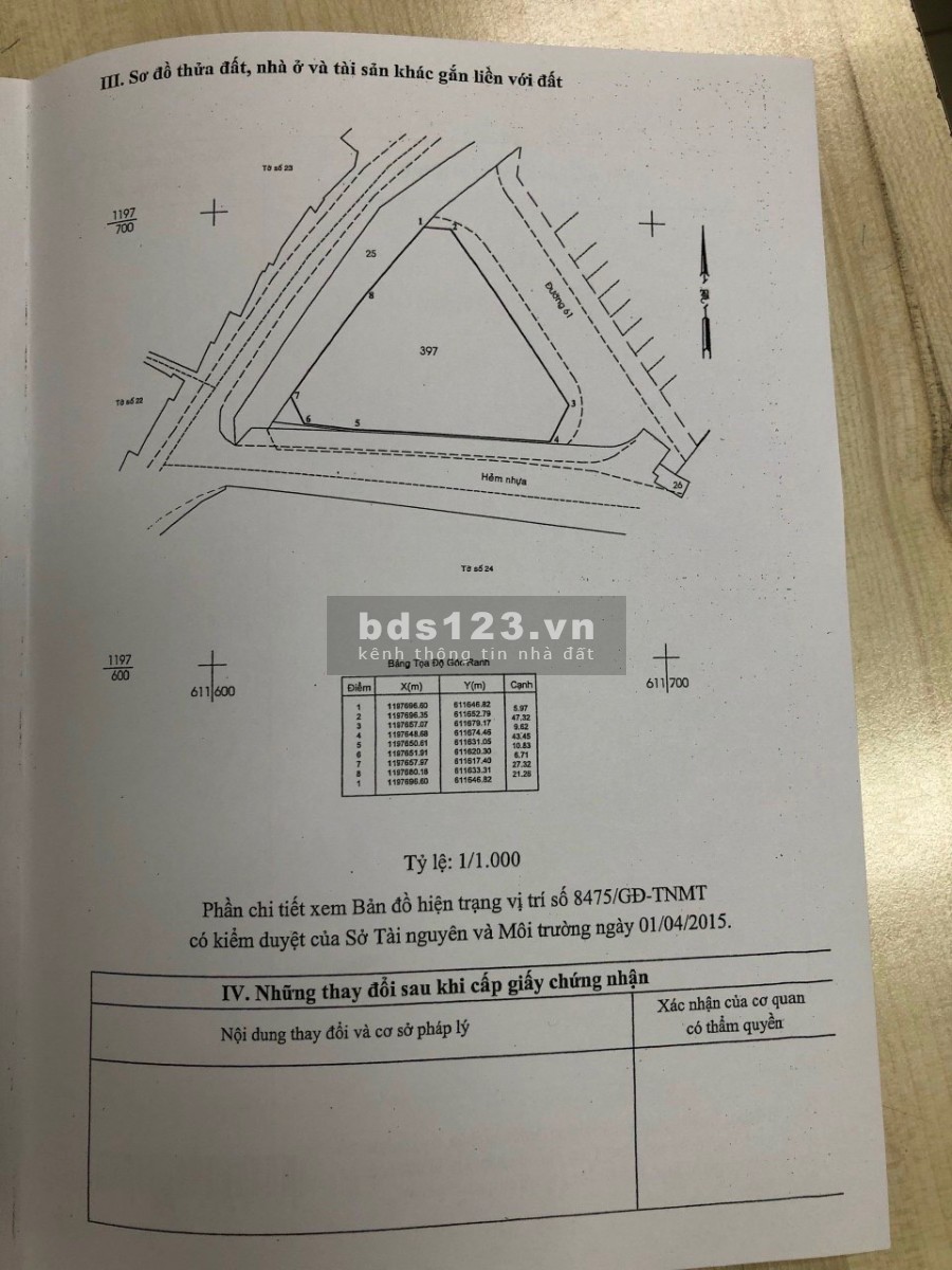 Bán lô Góc đất 3 mặt tiền tăng nhơn phú 1.778m giá 85tr/m2 LH 0903066813