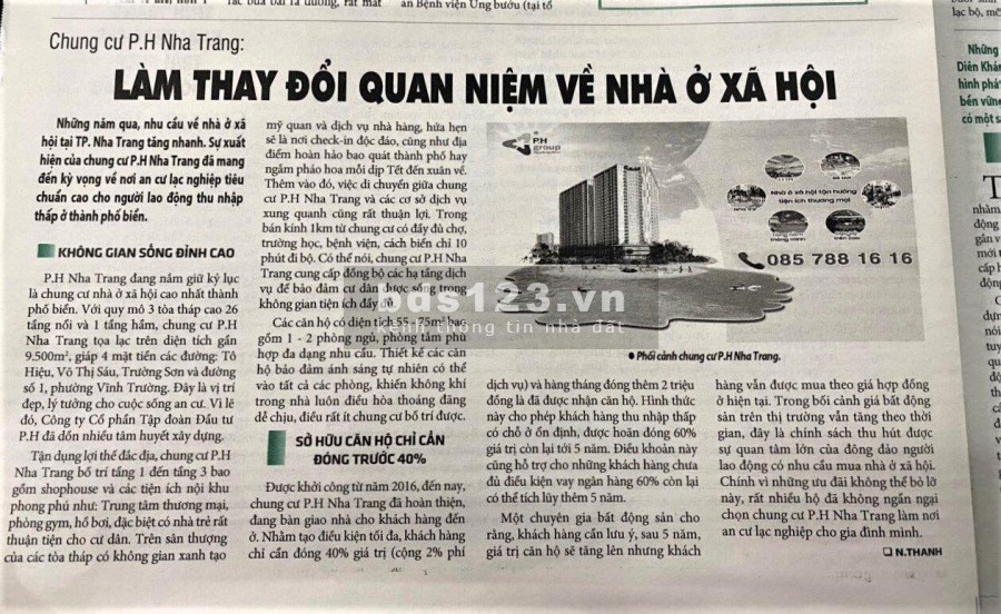 Chính chủ cần bán căn hộ chung cư xã hội PH Nhà Trang view biển