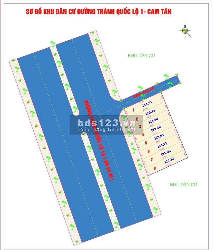 BÁN LÔ ĐẤT MẶT TIỀN ĐƯỜNG TRÁNH QL1A QUY HOẠCH 53M