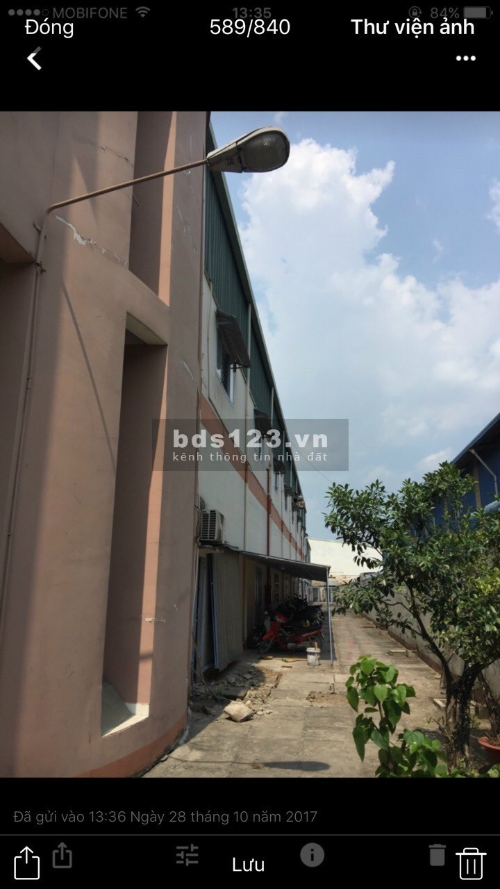 Cho thuê kho xưởng 3420m2 Trong KCN Tân Tạo Q. Bình Tân