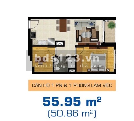 Bán căn hộ The Sun Avenue, 1PN+1, đã thiết kế full nội thất - giá rẻ 3.4 tỷ bao phí