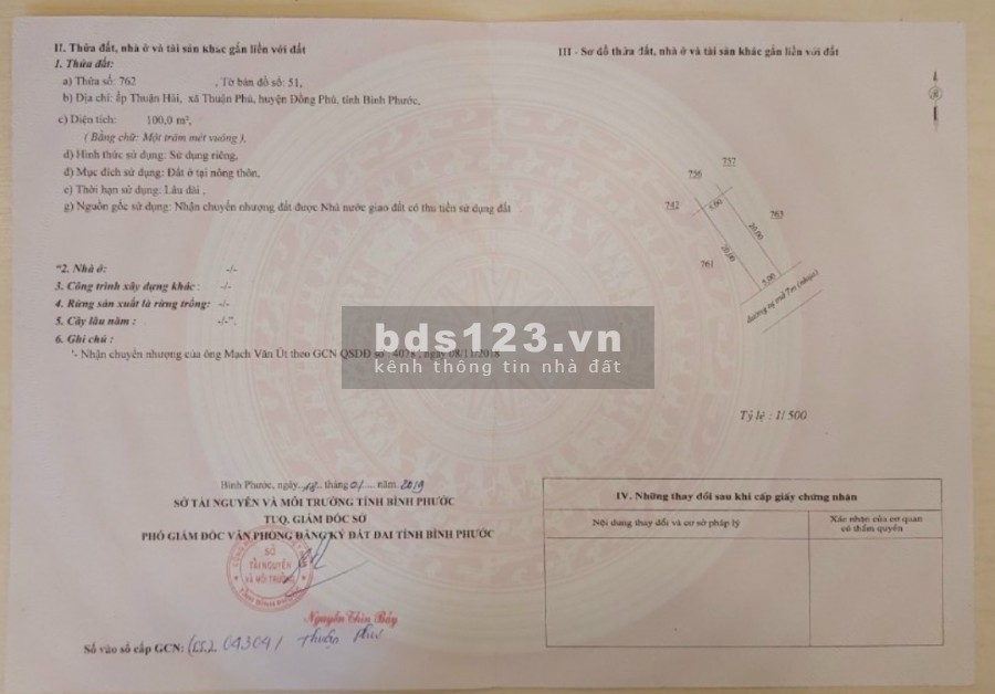 Bán 2 lô khu dân cư Thuận Phú cách DT741, 300M vòng xoay Hồ Xuân Hương Đồng Phú Bình Phước