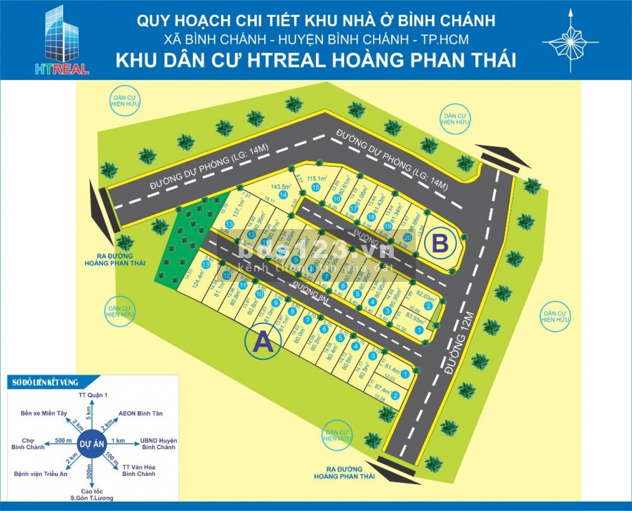 Bán đất Quốc Lộ 1A, vị trí đắc địa nhất, kdc Ht Real Hoàng Phan Thái, shr, xây dựng tự do