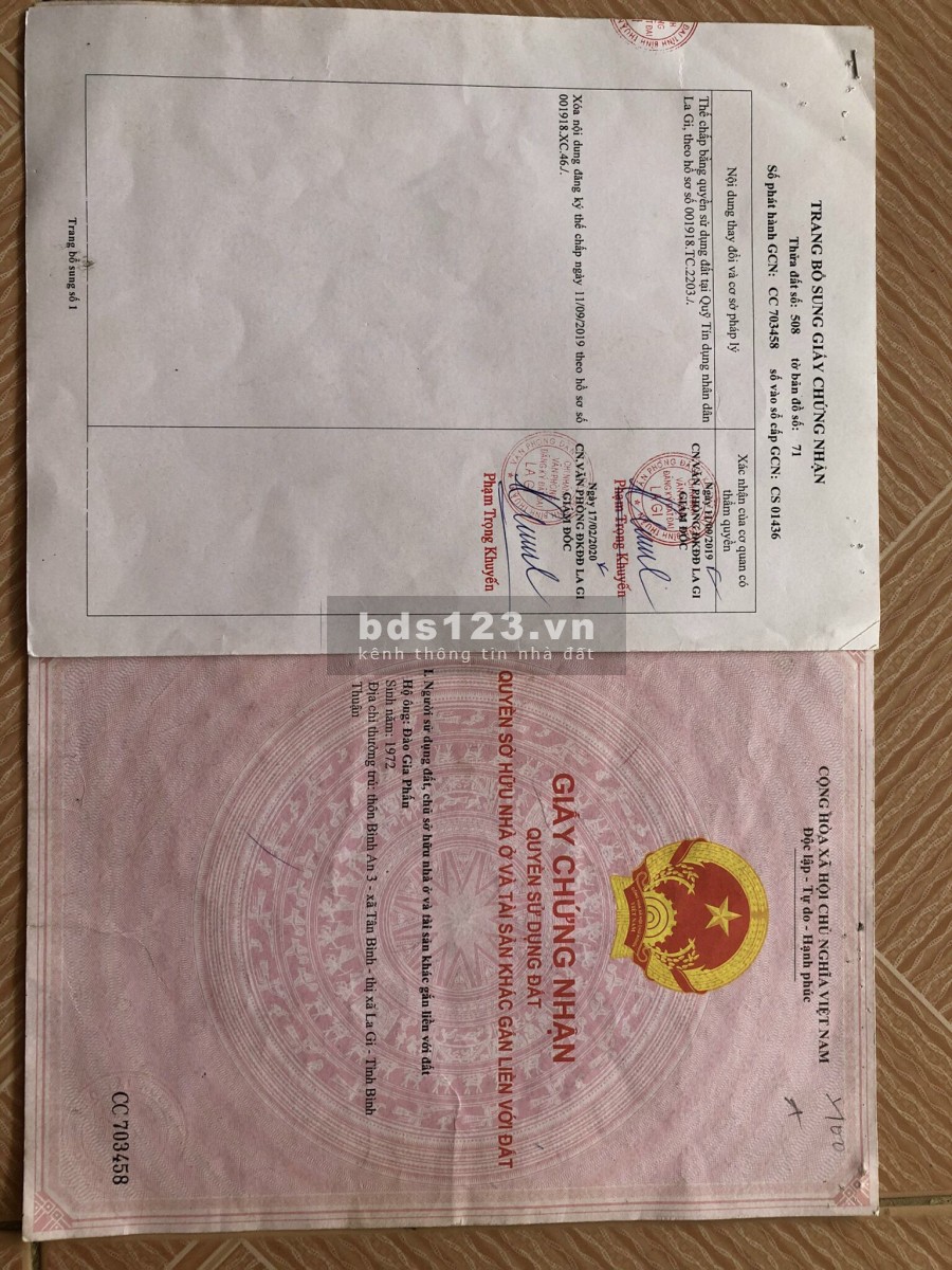 Bán đất Nguyễn Tri Phương 15x71m Lagi gần biển