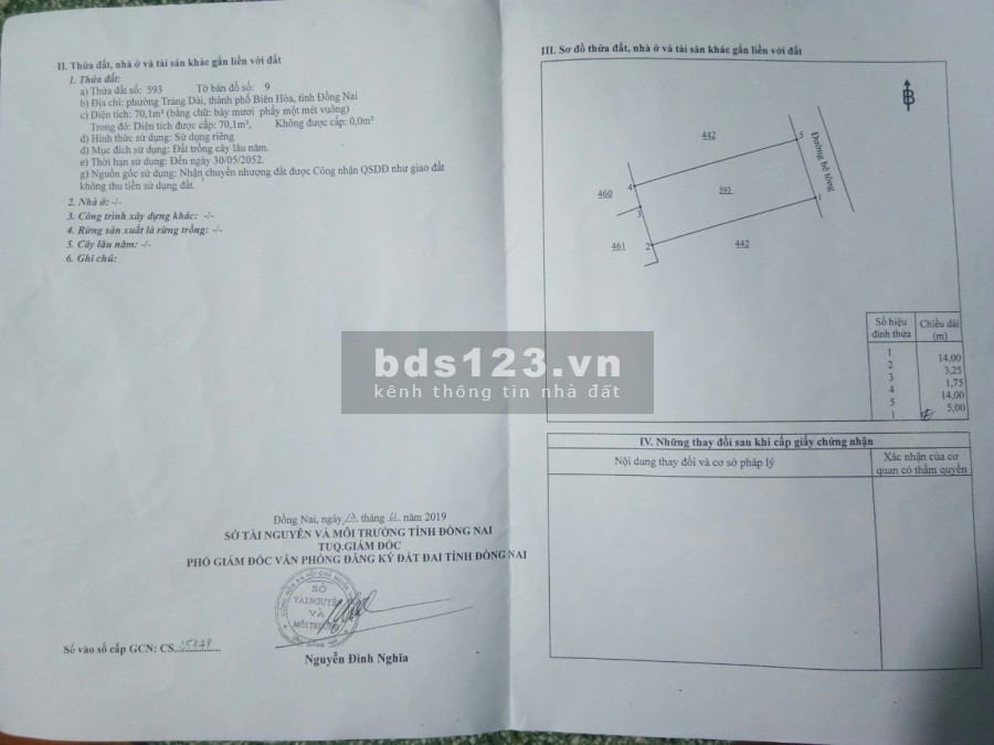 Nhà 1 lầu 1 trệt, SHR, Hướng Đông, đường Nguyễn Thái Học, kp4, Trảng Dài