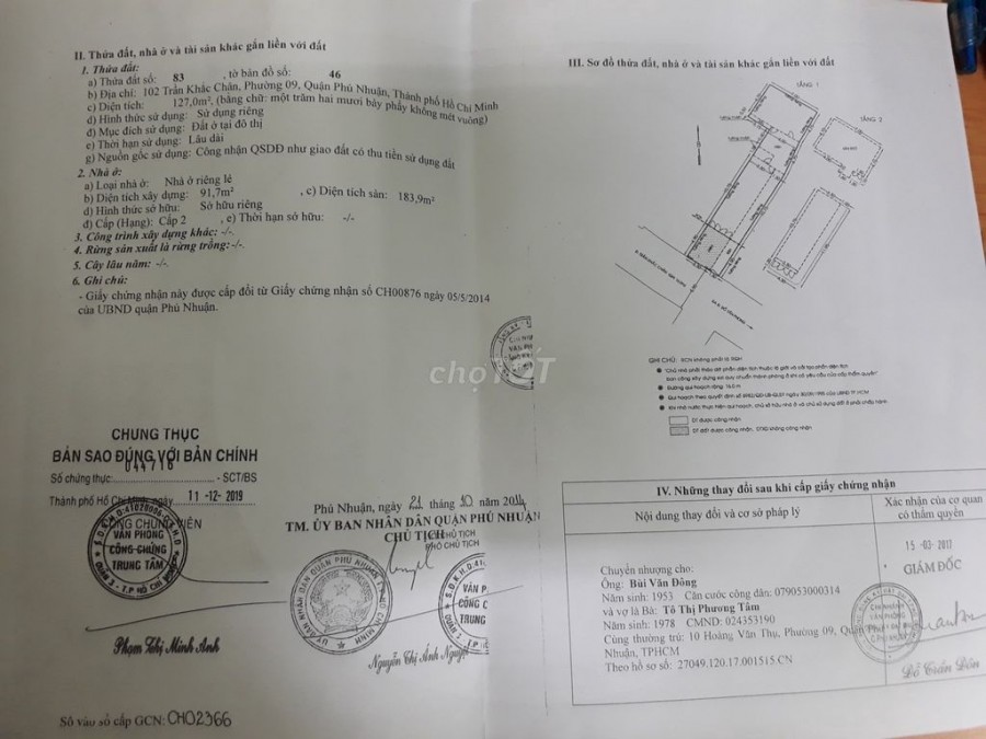 Chính chủ cho thuê nhà MT Trần Khắc Chân, Phường 9, Quận Phú…