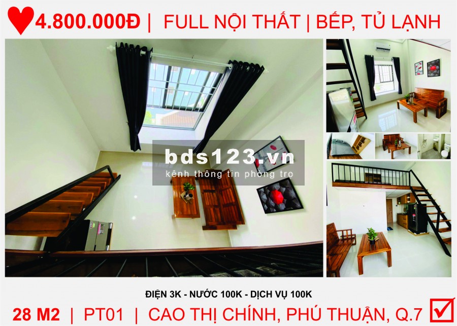 Hệ thống phòng trọ Quận 7 hiện đại, đầy đủ nội thất, chỉ từ 3.5 triệu