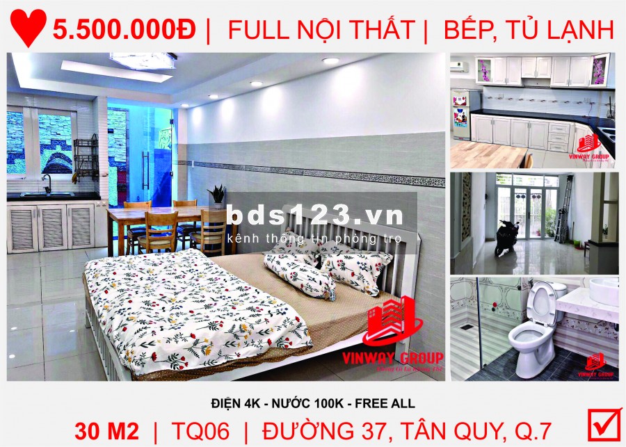 Hệ thống phòng trọ Quận 7 hiện đại, đầy đủ nội thất, chỉ từ 3.5 triệu